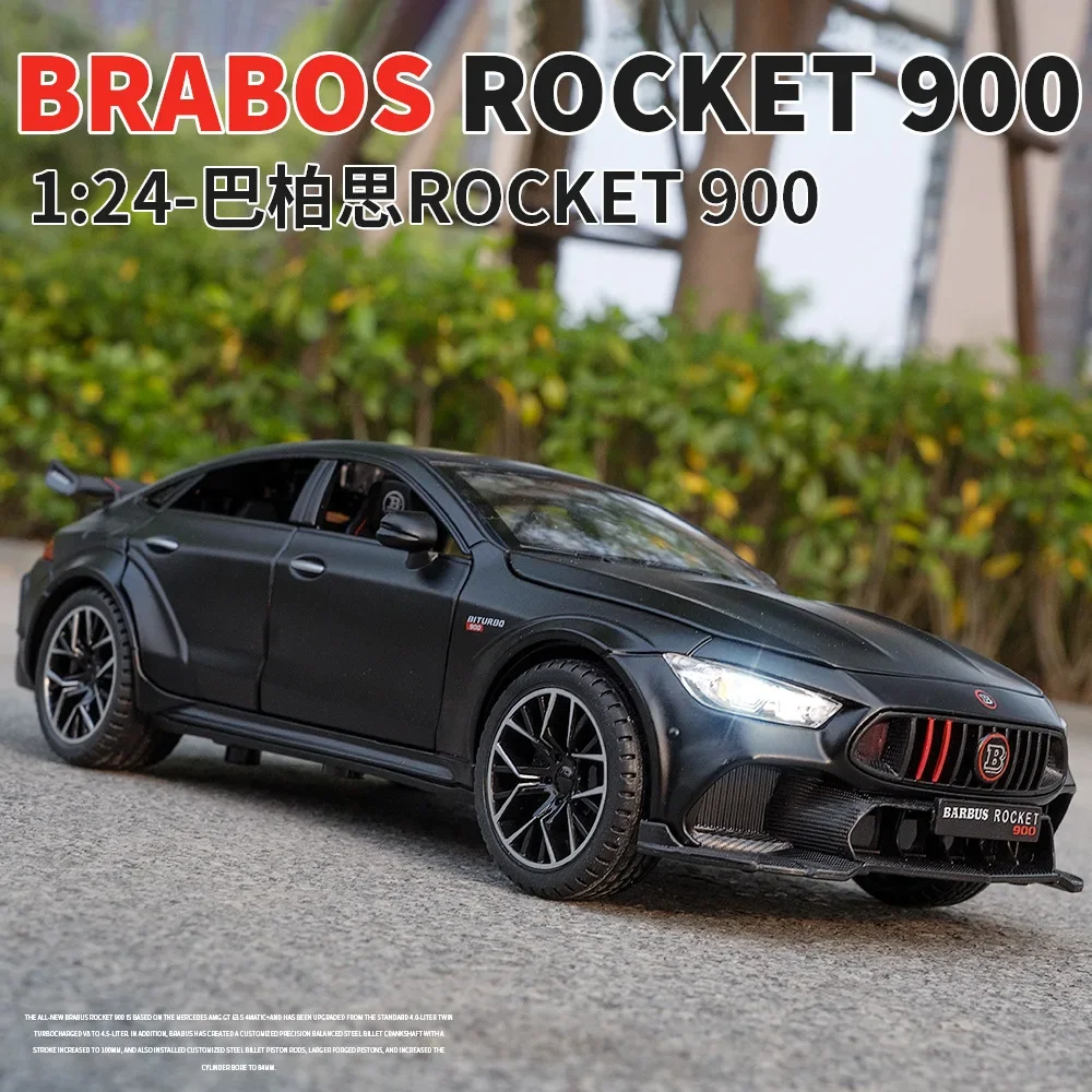 1:24 Mercedes-Benz BRABUS ROCKET 900 Street car version Alloy Metal Diecast Car Model Sound Light Car Collection Kids Gift Toys 2