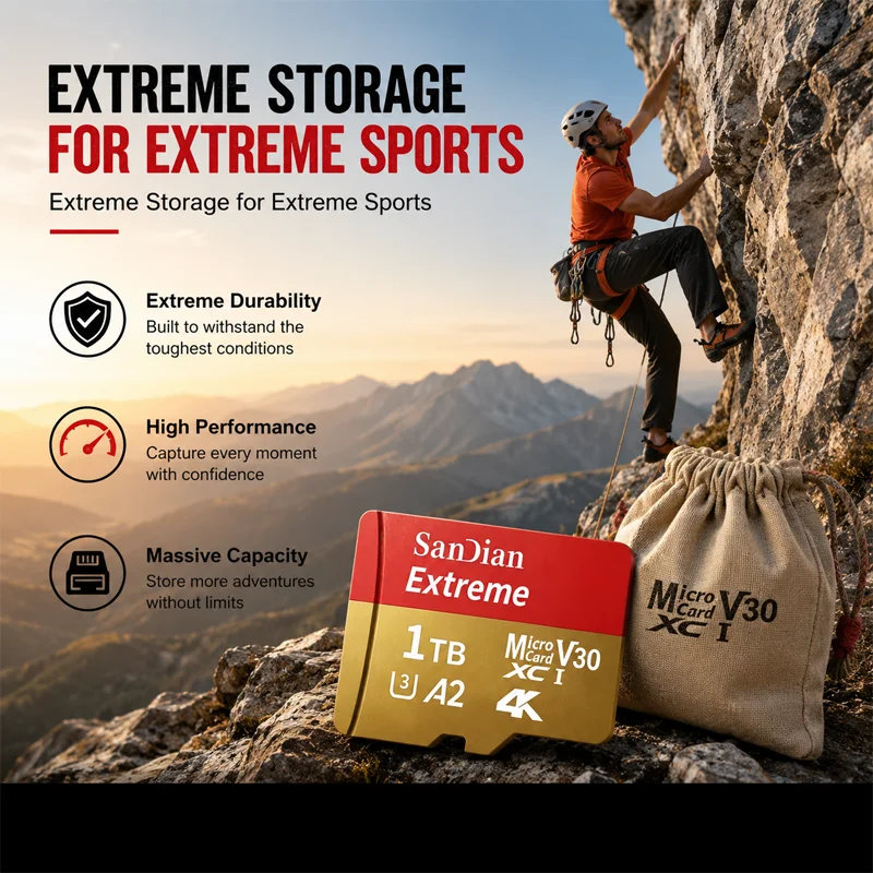 Carte Mémoire 256GB/512GB/1TB/2TB pour Gimbal Caméra - Stockage Haute Vitesse