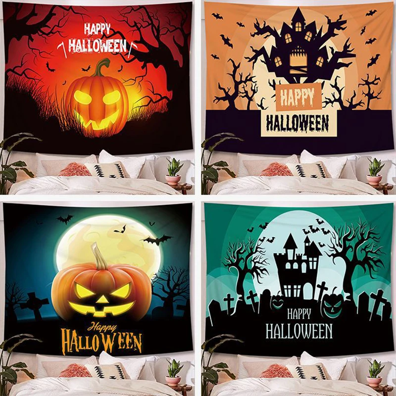 

Halloween Background Wall Hanging Cloth Home Decoration Tapestry Fun Halloween Hanging Cloth