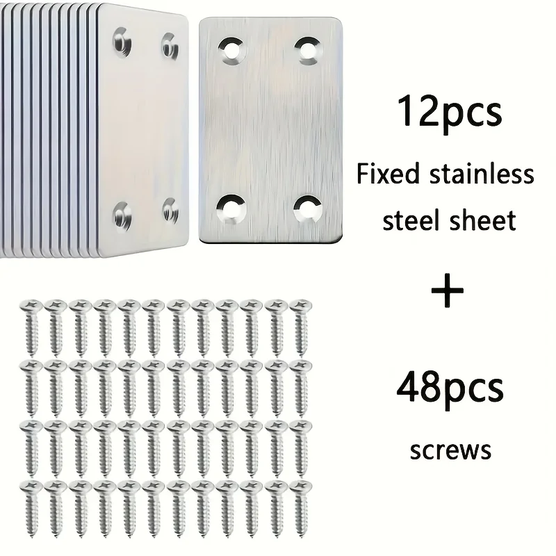 60-Piece Stainless Steel Plate Supports (with Screws) Durable Metal ...