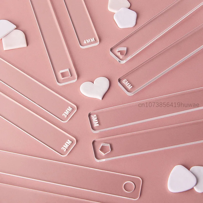 Polymer Clay Thickness Guide Rail Ruler 1 Pair 2/3/4/5/6mm DIY Earrings Jewelry Pendant Pottery Tool