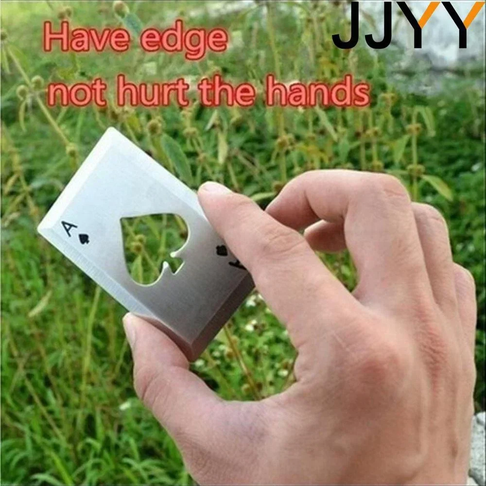 JJYY 스페이드의 에이스 신용 카드 병따개 크리 에이 티브 카드 놀이 모양의 스테인레스 스틸 홈 도구 맥주와 병