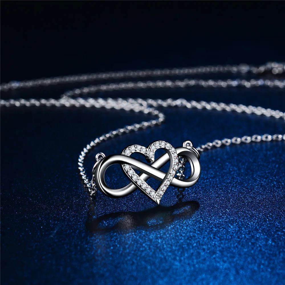 925 Sterling Silver Moissanite Pendant Necklace - Worn