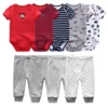9 Pcs/Lot Unisex Newborn Bodysuits+Pants Clothing Sets Cartoon Cotton Baby Boy Girl Clothes 4