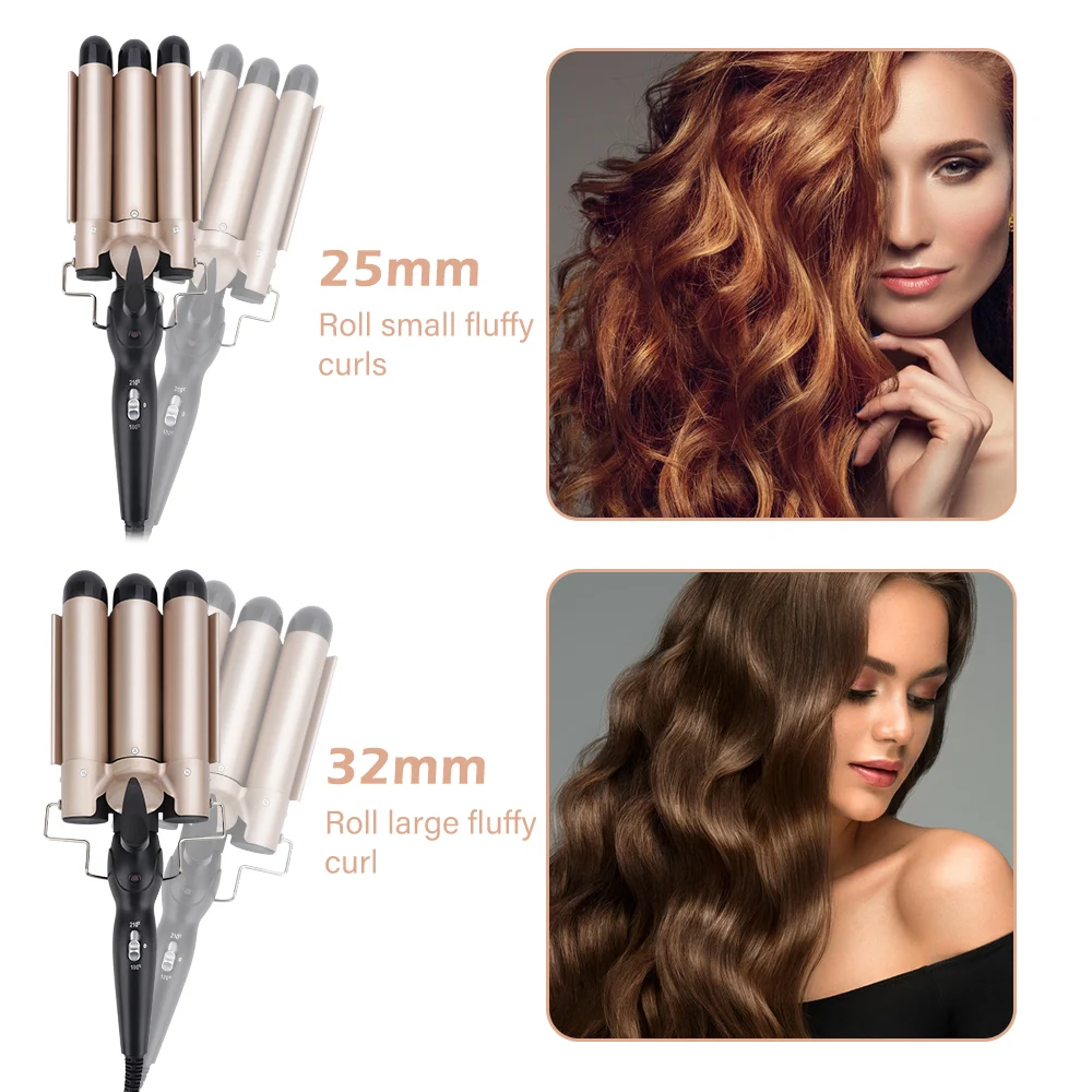 3 Tubes Hair Curling Iron  25 32mm Electric Hair Curlers Wave Hair Style Triple Barrel Egg Roll Hair Styling Beauty Hair Device