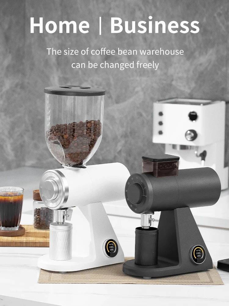 STARSEEKER AK74 Electric Coffee Grinder 74MM Flat Titanium Burr Espresso Brew Coffee Bean Grinder Speed Regulation Black White 2