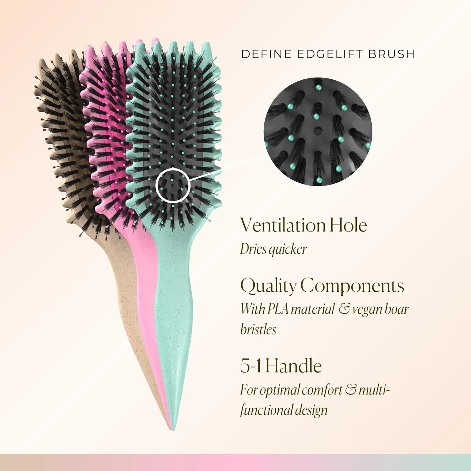 Styling Salon Curly Hair Styling Brush Curl Hair Brush for Combing and Shaping Men's and Women's Curls Reduce Pulling Tools 3