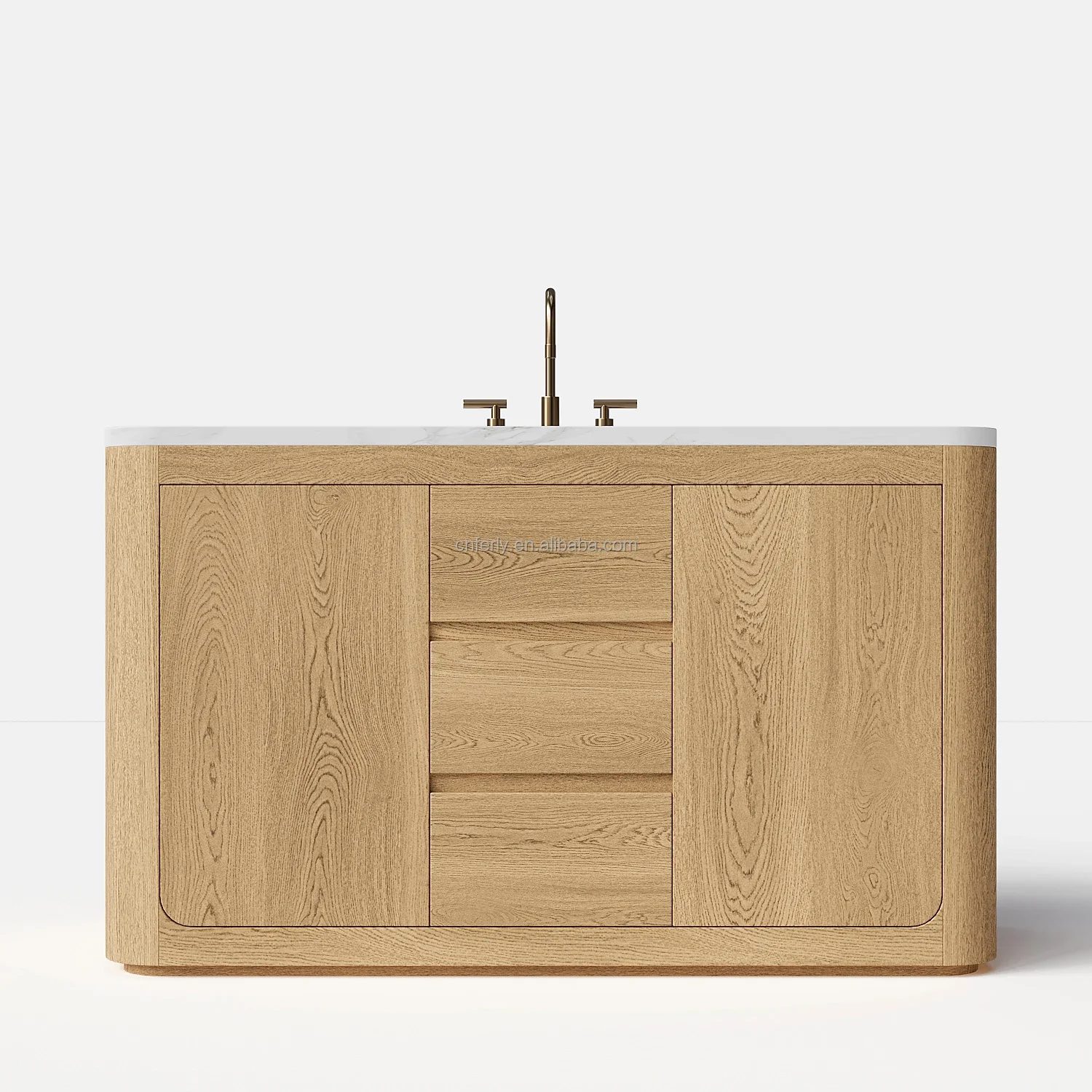 American Style Hot Oak Wood Single Extra-Wide Bathroom Vanities Modern Style Bathroom Cabinets For Sale