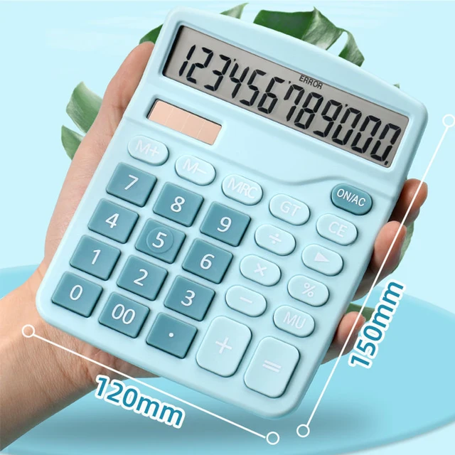 Desktop Calculator Standard Function Calculator with 12-Digit Large LCD Display Solar & Battery Dual Power for Home Basic Office 3
