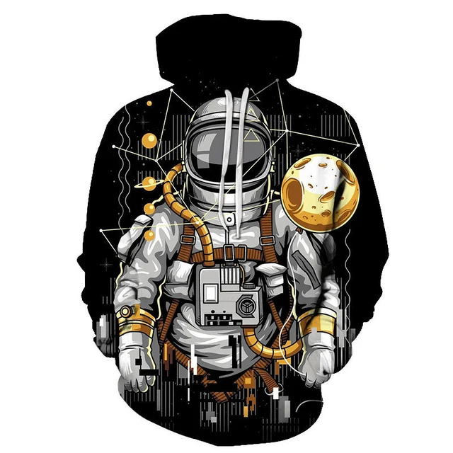 Astronaut Pattern Style Harajuku Essentials Hoodie Men Sweats Casual  Streetwear 3d Print Fashion Hip Hop Loose Sweatshirts Tops - Hoodies u0026  Sweatshirts - AliExpress