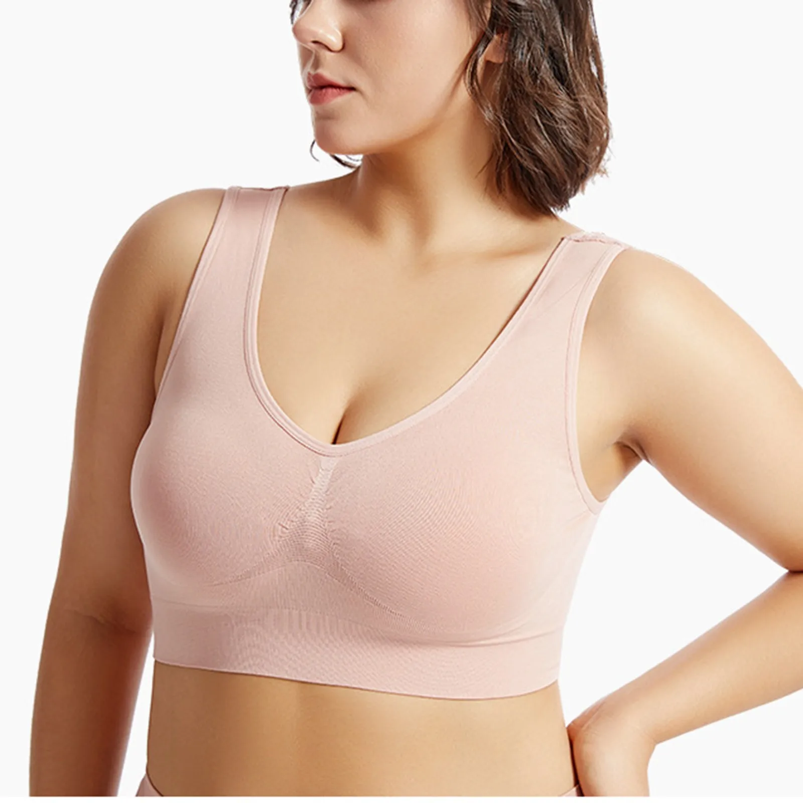 Seamless Bras For Women Hollow Mesh Breathable Sports Bra Female Wireless No Pads Crop Top Sexy Lingerie Soft Brassiere M-5XL