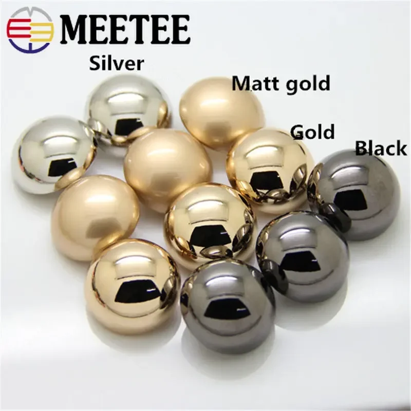 10Pcs Meetee 15-25mm Metal Buttons Round Shank Decor Button for Coat Shirt Sweater Sew Clothing Clasp DIY Materials Accessories 4