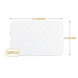 Non-Stick Perforated Air Fryer Parchment Paper Liners (50PCS White)