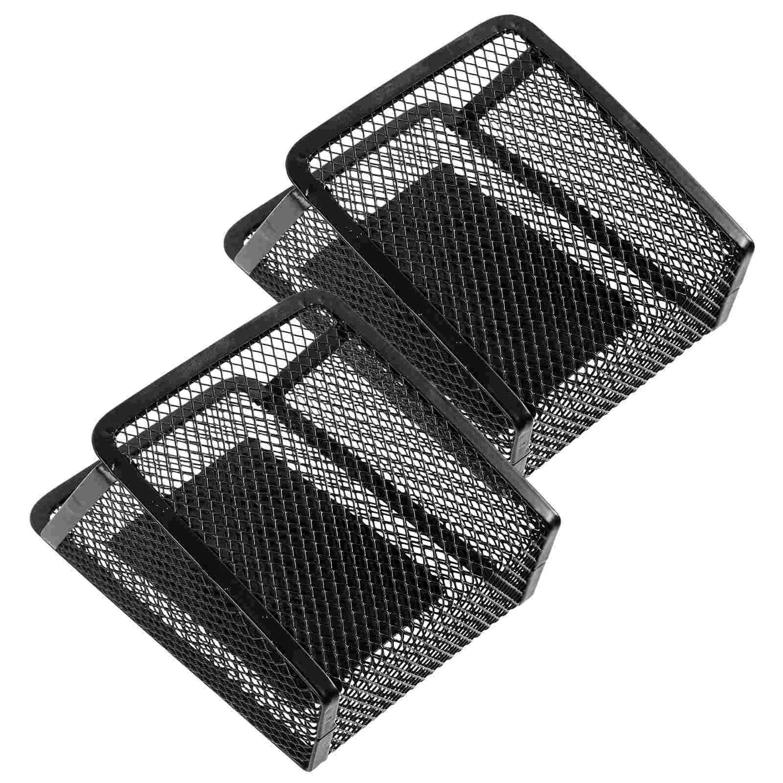

2 Pcs Magnetic Force Storage Basket Fridge Metal Desk Organizer Iron Pen Holder