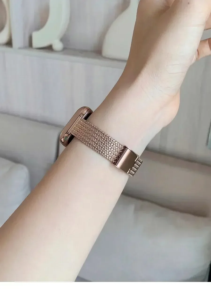 Slim Metal Watchband for Apple Watch 11 8 7 6 SE 5 4 3 38 40 41 45 49 Ultra Stainless Steel Milanese Strap for iwatch 42 44