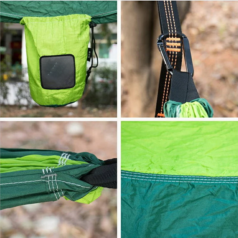 Portable Nylon Hanging Hammock Parachute Fabric Single And Double Camping Hiking Outdoor Garden Floating Hammocks 6