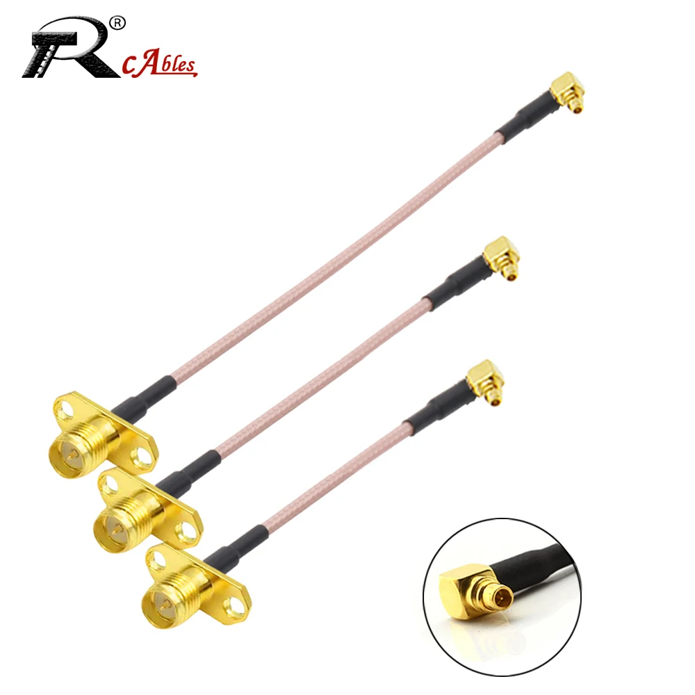 Cabo de Extensão Fêmea Flange Panel Mount Pigtail Fpv Antena Cabo Rg316 Mmcx Male90 para rp Sma Tbs Unificar Panda rc Vtx 10 Pcs