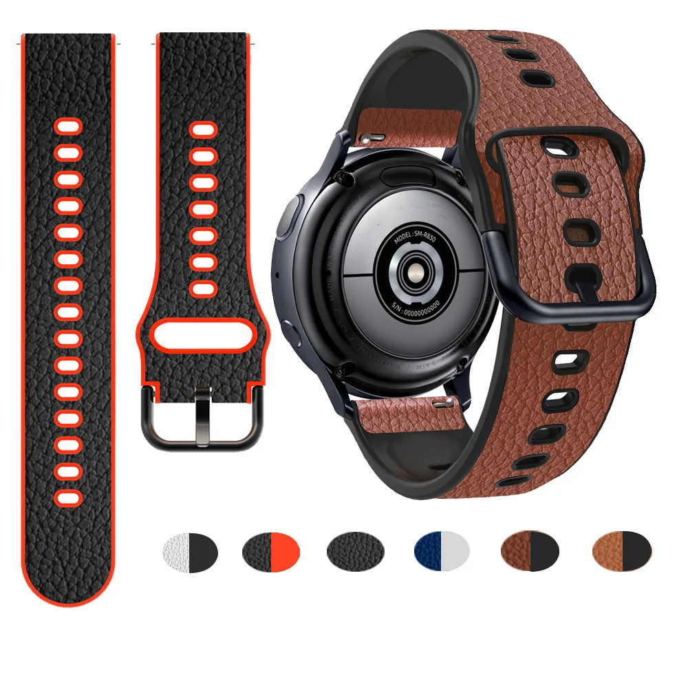 

Ремешок силиконовый кожаный для смарт-часов Garmin Vivoactive 4 3 Music, 20 22 мм