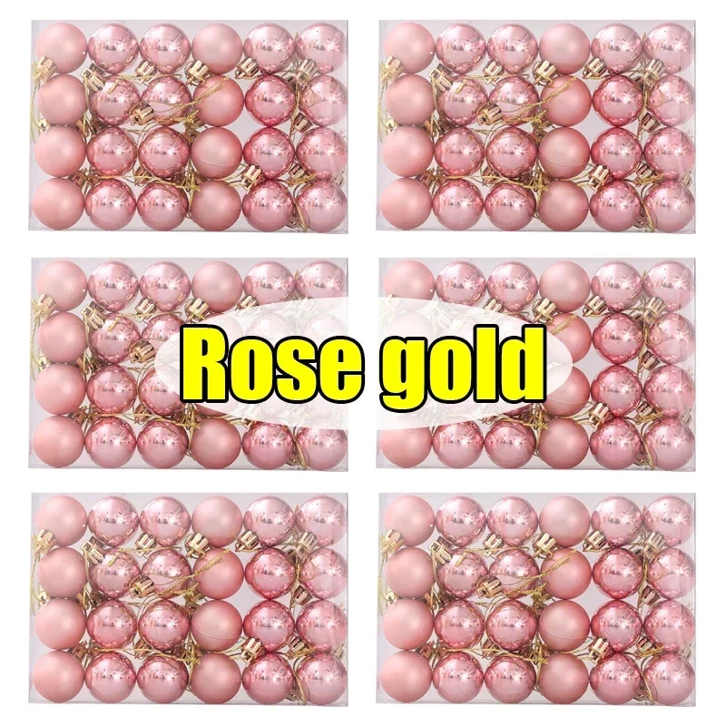 thumbnail image 1 of Juego de 144/24 mini bolas navideñas para colgar en el árbol de Navidad, adornos navideños para hacer tú mismo, para bodas, fiestas de Año Nuevo, decoración del hogar, 1 of 5