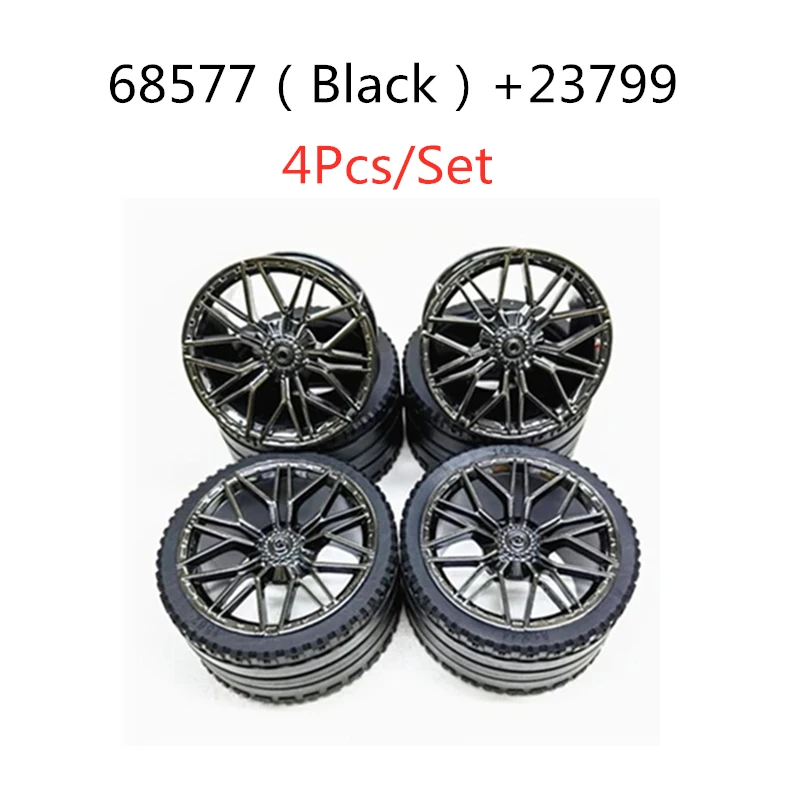4Pcs/lot Building Blocks 37383 68577 23800 Wheel And 23799 Tire For Supercar Compatible DIY Bricks Parts High-Tech Kid Toys 4