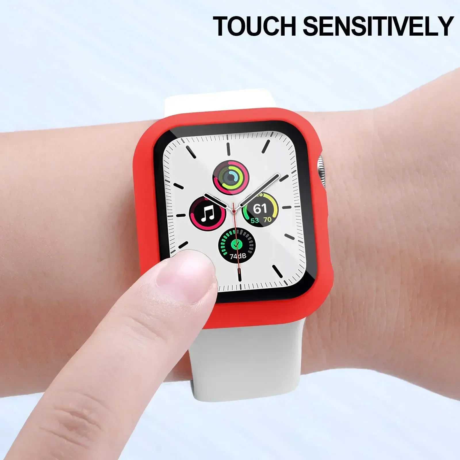 Premium Silicone Sport Band with Glass and Protective Case
