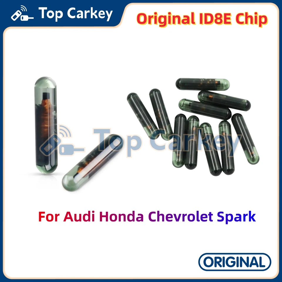 Chips Transpondeur ID8E Pour Clés Auto - 10 Pièces - Compatible 8E