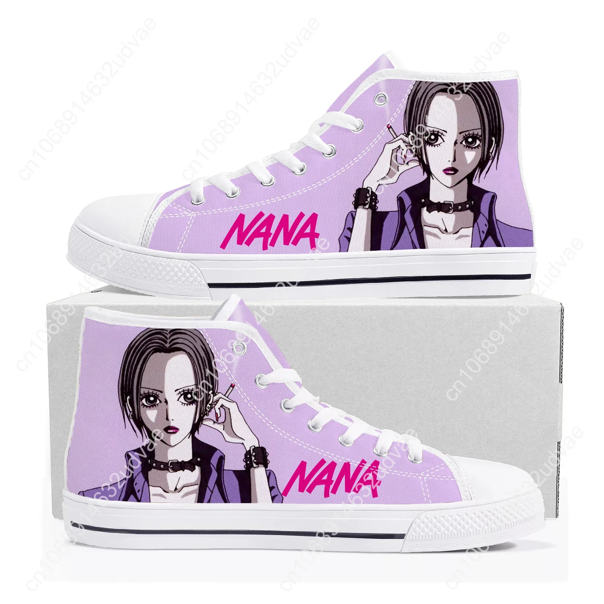 Shoujo Manga NANA Osaki Komatsu Comics High Top Sneakers Mens Womens Teenager Canvas Sneaker Casual Couple Shoes Custom Shoe