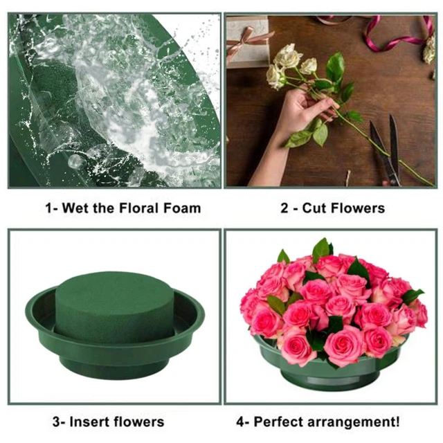 Floral Foam Rounds In Bowls Green Round Wet Foam Wedding Aisle