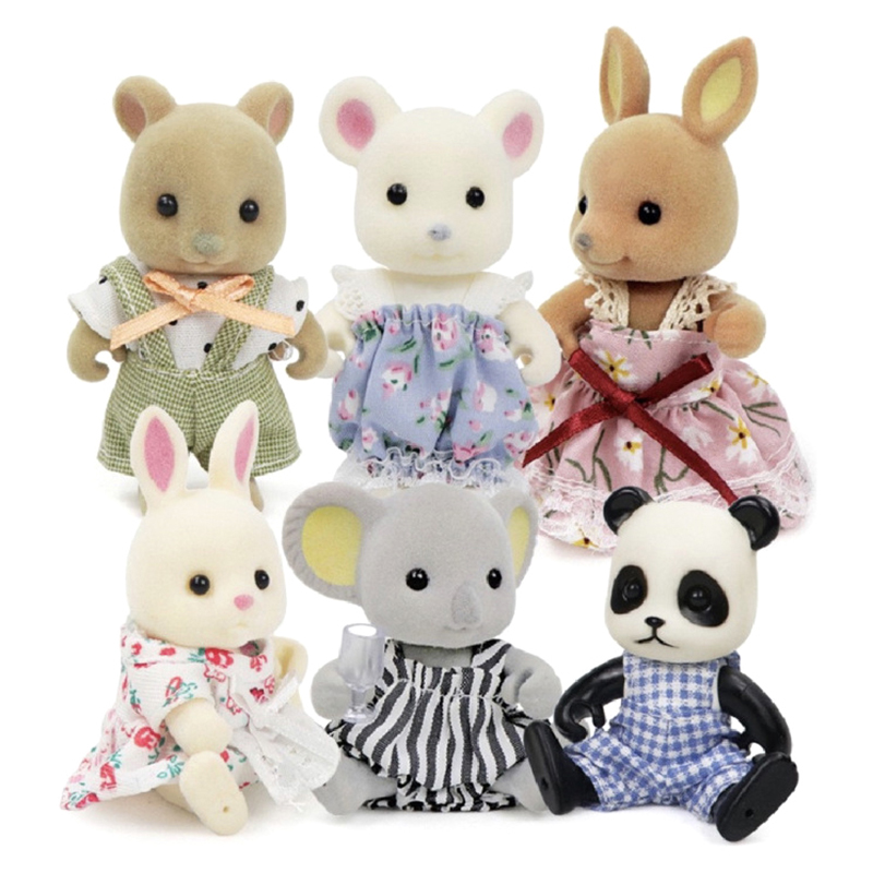 1PC Forest Family Animal Mini Doll Simulation Rabbit Squirrel Bear Doll Mini Dollhouse Model Kid Pretend Play Toys Gift