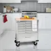 Classics UltraHD Heavy Duty Rolling Cabinet Workbench Table w/Solid Wood Top, Workstation for Garage, Office, Workshop, 3
