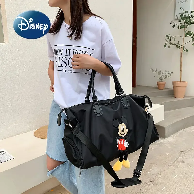 Disney Mickey New Women's Travel Bag Cartoon Fashion Women's Travel Handbag Luxury Brand 3D Portable Fitness Bag Large Capacity