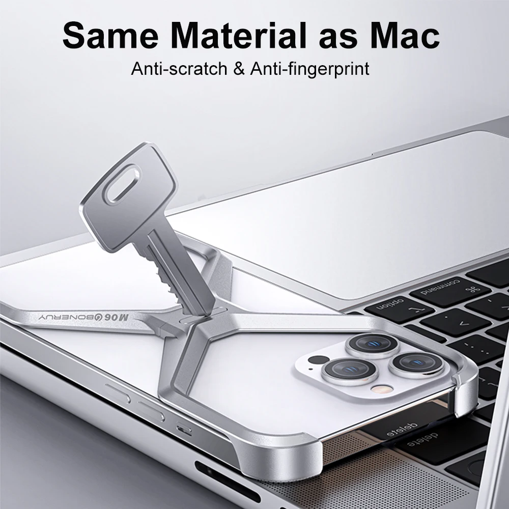 Lightweight Aluminum Bumper For iphone 15 Pro Max 14 13 Alloy Metal Borderless Frame Removable Heat Dissipation Case Cover Skin