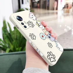 Adorable Stacking Cats Liquid Silicone Phone Case for 13 (White)