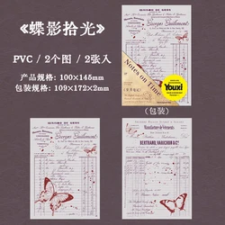 Vintage English Manuscript PVC Stickers for Creative Scrapbooking and Collage (D)