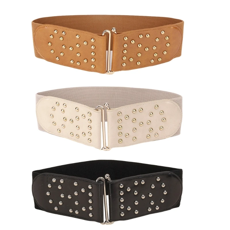 

634C Women Shirt Wide Waist Belt Vintage Elegant Elastic Rope Universal Waist Belt Women Dress Shirt Wide Waist Seal Corset