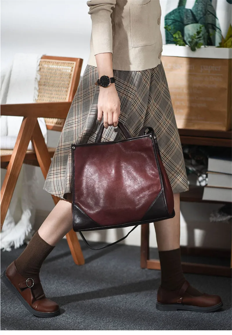 Pndme Mode Echt leder Damen Handtasche Designer Luxus natürliche echte Rindsleder Frauen wochen ende Party Schulter Umhängetasche – Detail 6