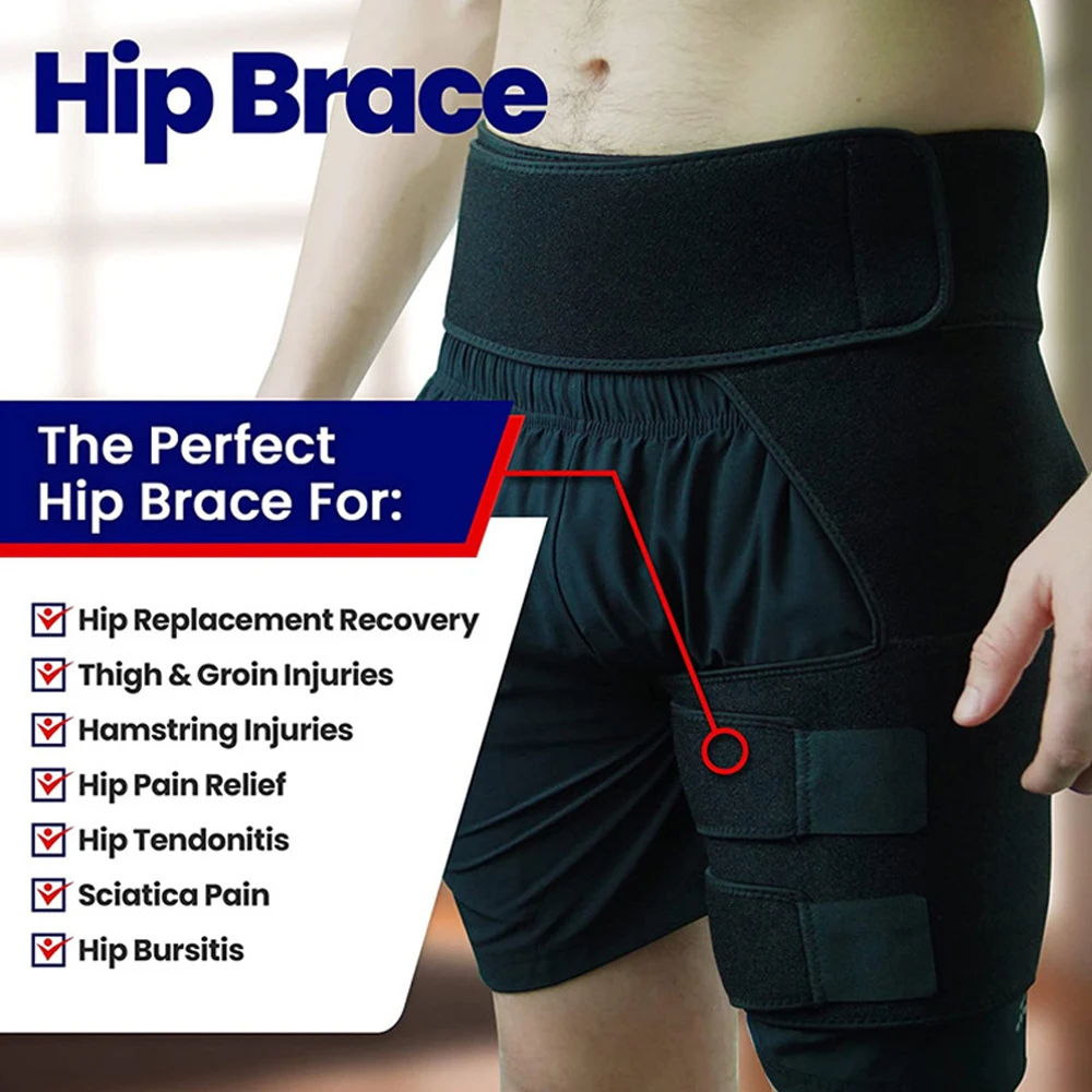 REAQER Hip Thigh Support Brace Groin Compression Wrap for Pulled Groin  Sciatic Nerve Pain Hamstring Injury