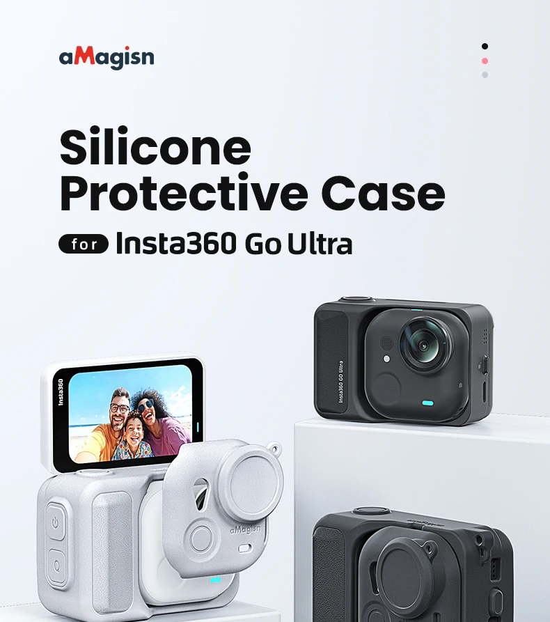 Hülle + Objektivdeckel für Insta360 GO Ultra Zubehör Flexible Silikon-Schutzhülle Case GO Ultra Objektivschutzhülle – Detail 1