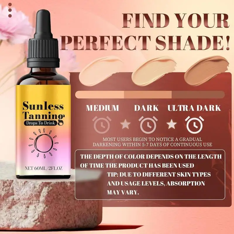 new 60ml Self -Tanning Drops Body Self Tanner Sunless Tanning Lotion For Natural-Looking Tanner For Body Skin Care