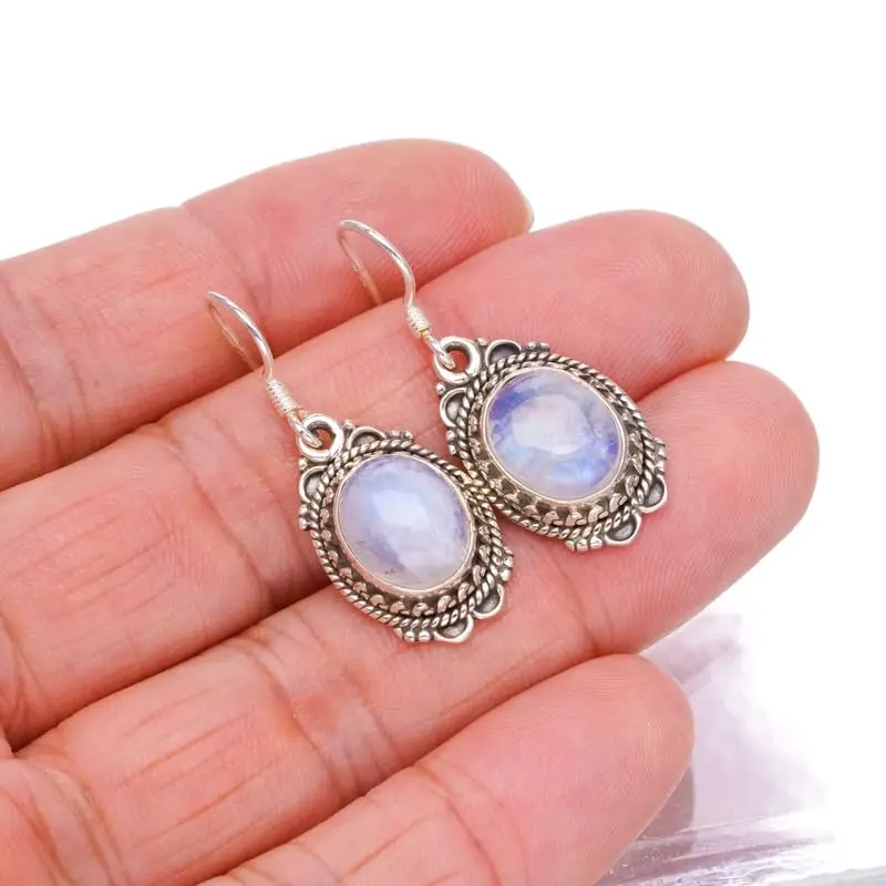 

Серьги из серебра с лунным камнем, 1/4 дюйма