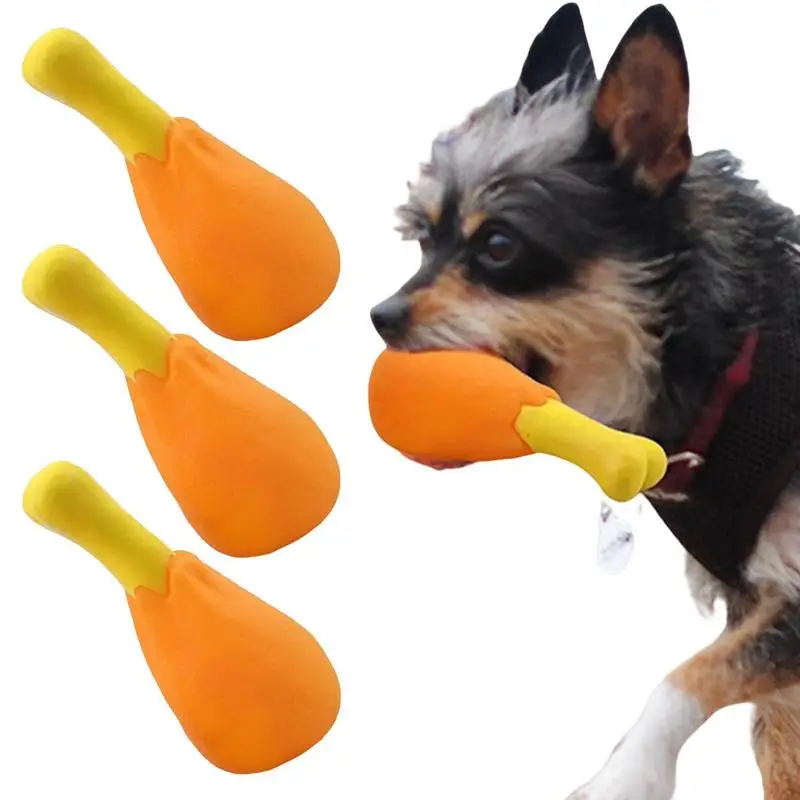 

4PCS Chicken Leg Bone Dog Toys For Small Large Dogs Puppy Toys Aggressive Squeaky Chewers Pet Teeth Chew Toy Pet Products