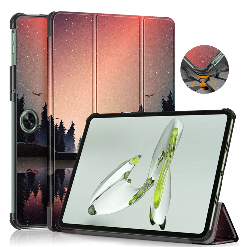 Per Oneplus Pad Go 2023 Custodia In Pelle Pu Tri-Folding Stand Magnetico Flip Stand Per Oneplus Pad Go Oppo Pad Air2 Tablet Cover Pen