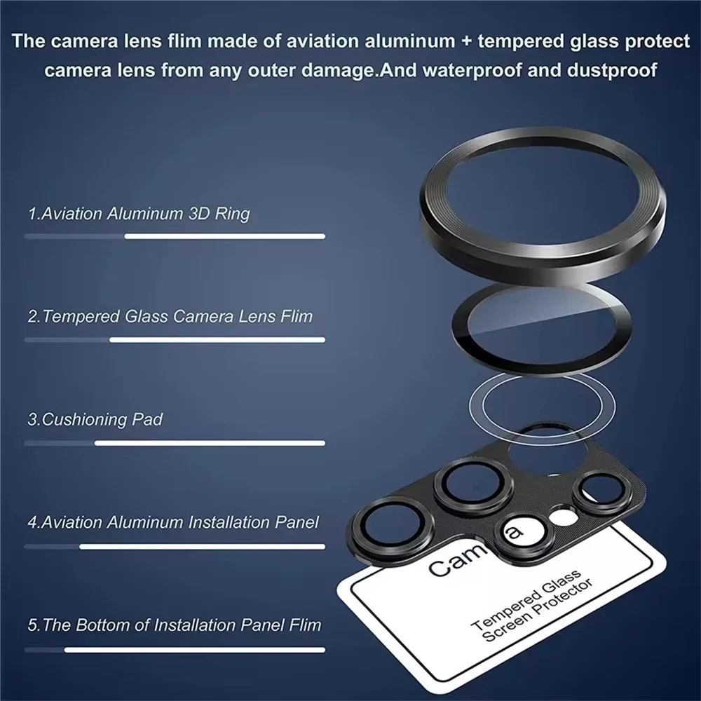 Metal Camera Lens Protector Glass - Full Cover