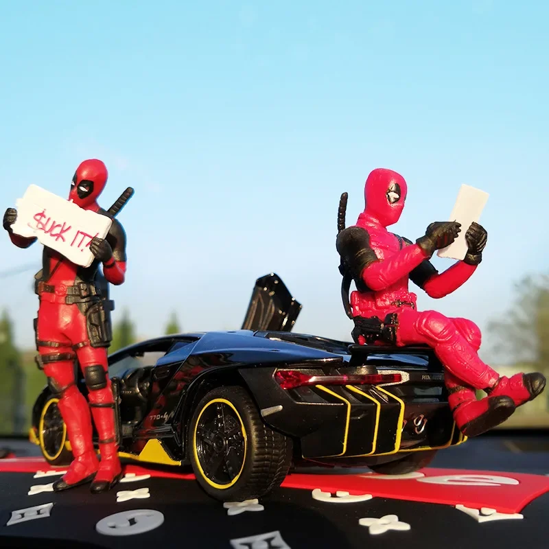 

Disney Marvel Deadpool Doll Toys Anime Action Figures Deadpool Sitting Posture Model Doll Car Decoration Figurine Kids Toy Gifts