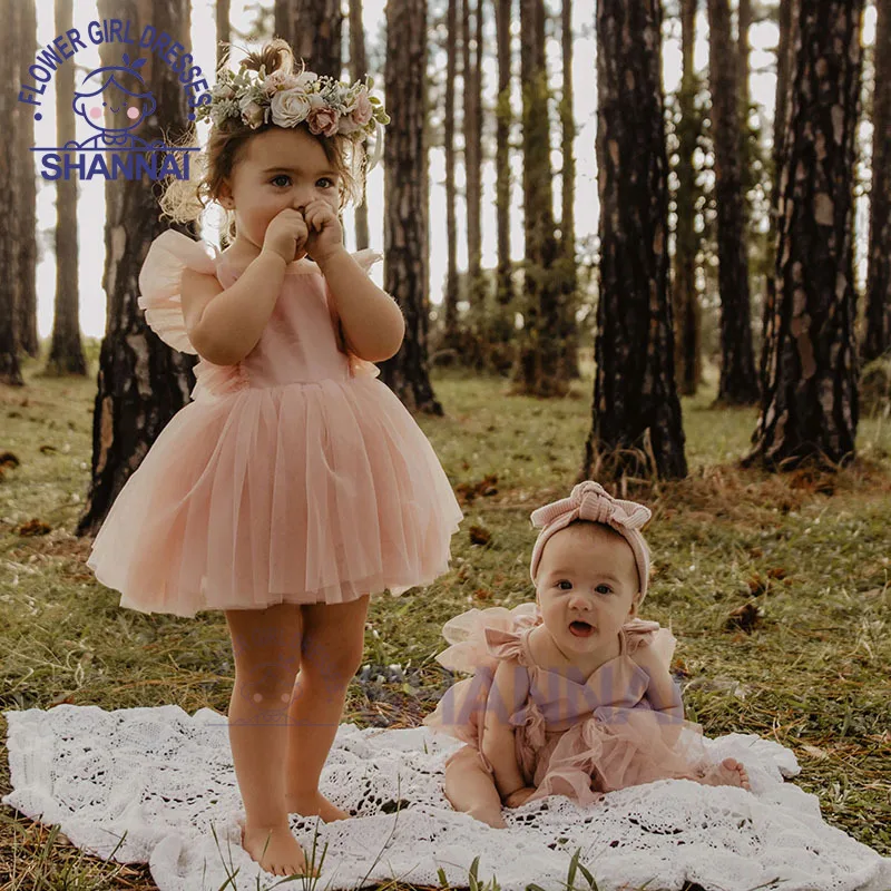 

2023 Pink Flower Girl Dresses for Weddings Knee-Length A-LINE First Communion Princess Party Evening Pageant Gown