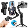 TOKQI-M02 3-Axis Handheld Gimbal Stabilizer for Smartphone,  Foldable Phone Holder Anti-Shake PTZ for iPhone Android Vlog