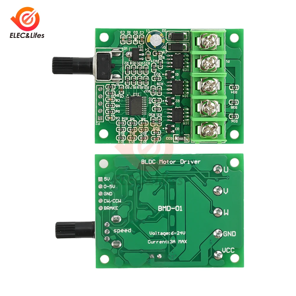 DC 6V 12V 24V 3A dc motor speed controller motor speed controller electric motor speed controller PWM Speed Adjustable Reversible Switch three-phase brushless Hall Control Board