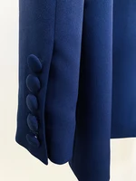 HIGH STREET Newest 2026 S/S Runway Designer Suit Set Women's Leather Collar Belted Blazer Pencil Pants Set 2pcs - Image 6