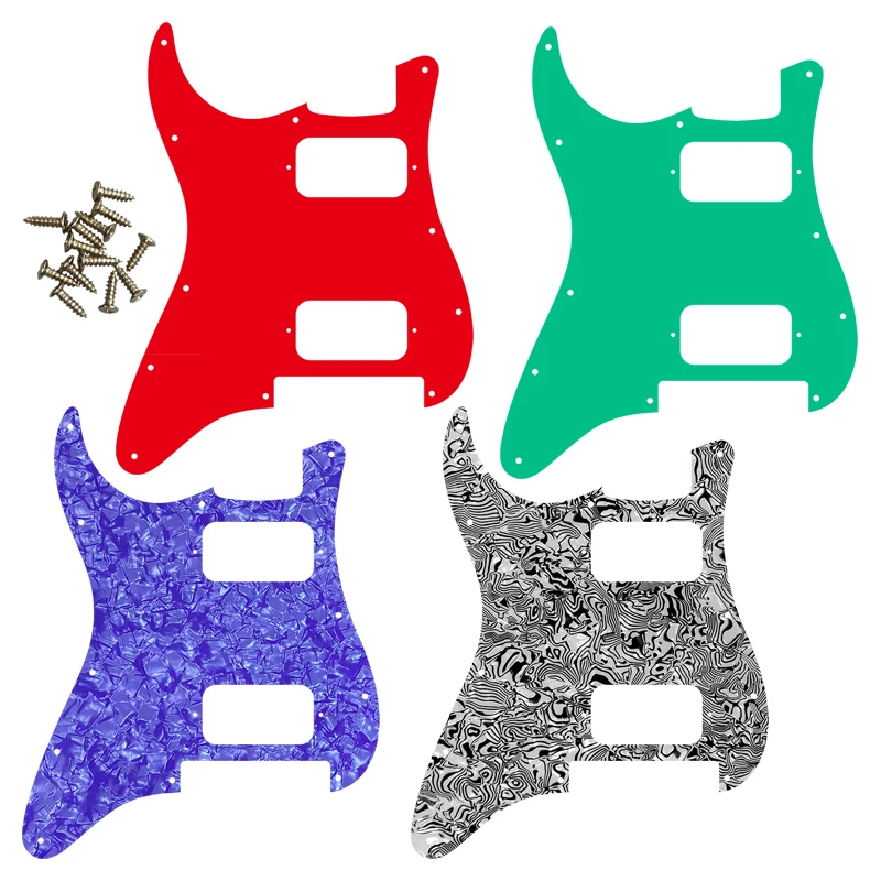 

Pleroo Custom Parts - For US 11 Screw Holes Strat Floyd Rose Tremolo Bridge Guitar Pickguard Blank With HH Pickups Scratch Plate