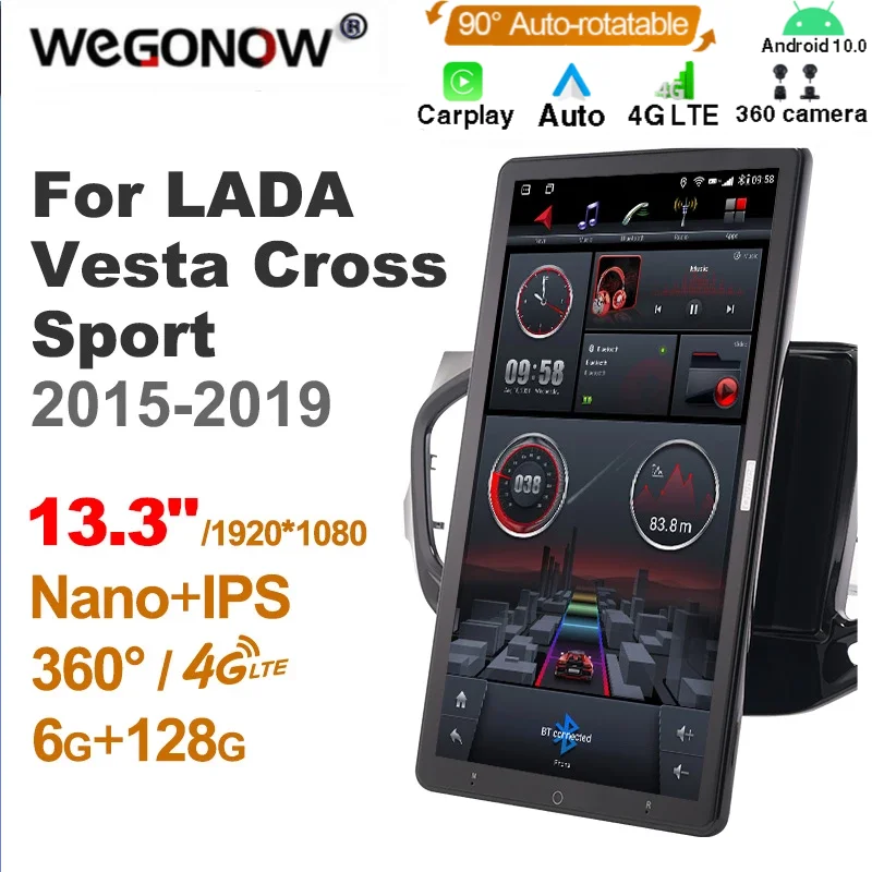 

1920*1080 Nano Ownice Android 10.0 Car Radio Video Audio 13.3" IPS 360 6G 128G Tesla Style For LADA Vesta Cross Sport 2015-2019